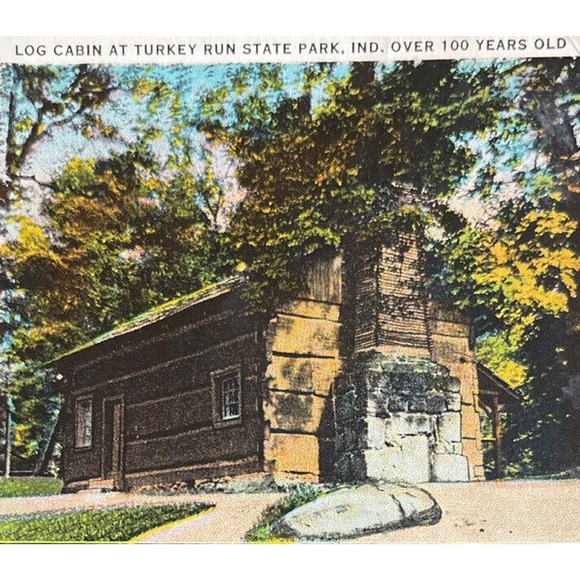 Vintage 1935 Ephemera Litho Postcard Souvenir Turkey Run State Park WB Guthrie - Picture 1 of 7